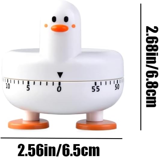 Cooking Timer Cute Duck Kitchen Timer 60 Minute Wind Up Mechanical Rotating Alarm for Kitchen Cooking Baking